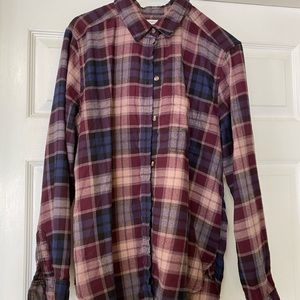 American Eagle Outfitters flannel shirt, burgundy.